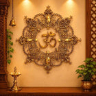 Brass Om Mandala / Kalakruti Wall Hanging (36 Inch)