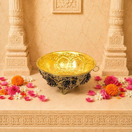 Brass Ashtalakshmi & Balaji Lakshmi Decorative Bowl