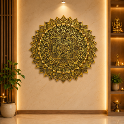 Brass Handcrafted Mandala Wall Hanging Decor