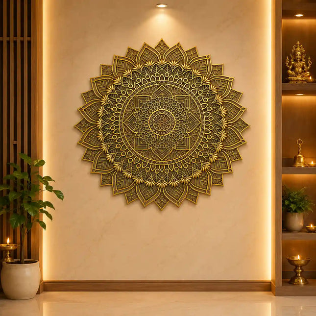 Brass Handcrafted Mandala Wall Hanging Decor