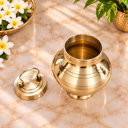 Brass Kamandal / Gangajali With Lid (4.5 inch)