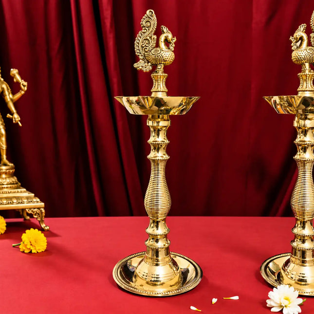 Brass Dana Peacock Samai Lamp Pair