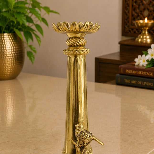 Brass Lightweight Candle Stand Holder (8.5 Inch)