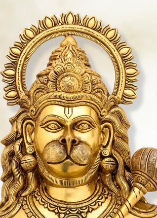 Brass Hanuman Wall Hanging (14 Inch)