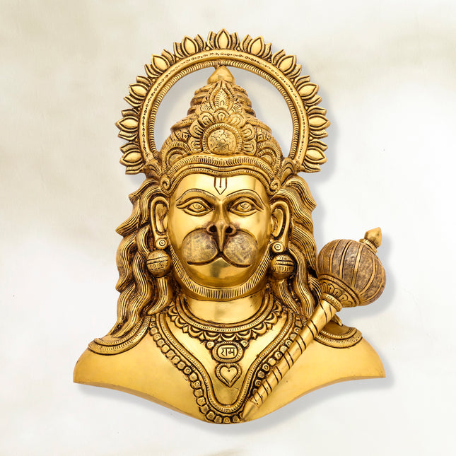 Brass Hanuman Wall Hanging (14 Inch)