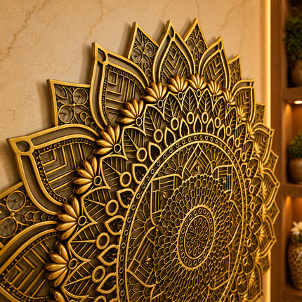 Brass Handcrafted Mandala Wall Hanging Decor