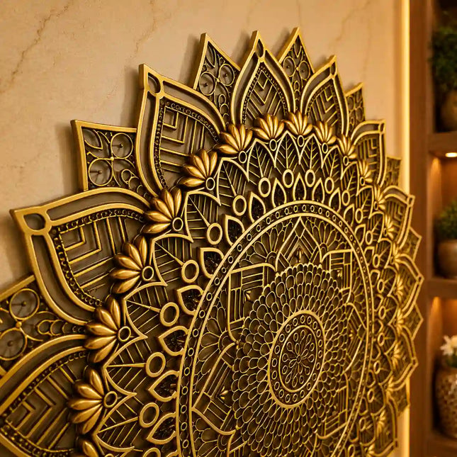 Brass Handcrafted Mandala Wall Hanging Decor