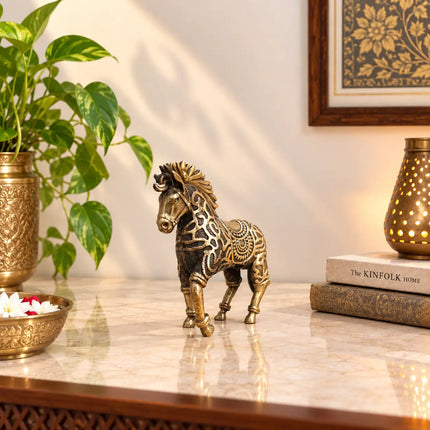Brass Lightweight Horse Statue (4 Inch)