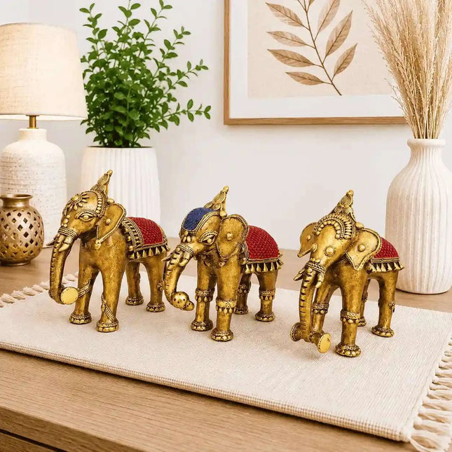 Brass Handcrafted Dhokra Elephant statue
