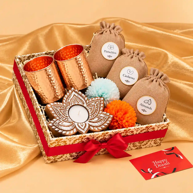 Copper Luxury Gift Hamper with Glasses