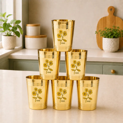 Brass Handcrafted Glass Pair
