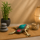 Brass Stone Work Frog Animal Figurine (2 inch)