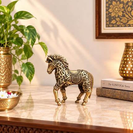 Brass Lightweight Horse Statue (4 Inch)