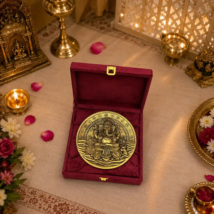 Brass Ganesha Wall Hanging Plate (7 Inch)