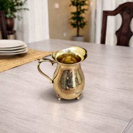 Brass Handcrafted Water Jug With Legs (8.5 Inch)
