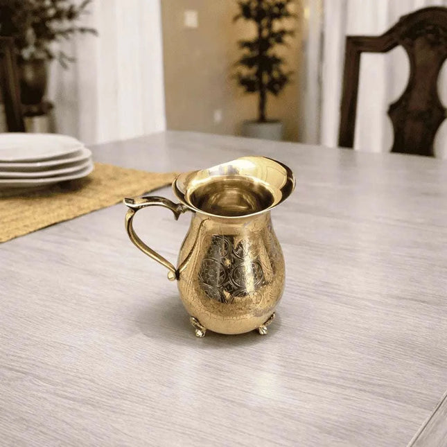 Brass Handcrafted Water Jug With Legs (8.5 Inch)