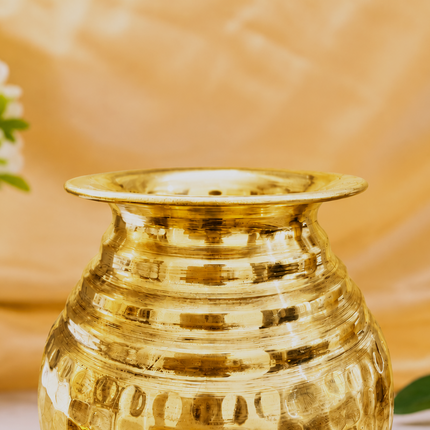 Brass Hammered Pooja Kalash