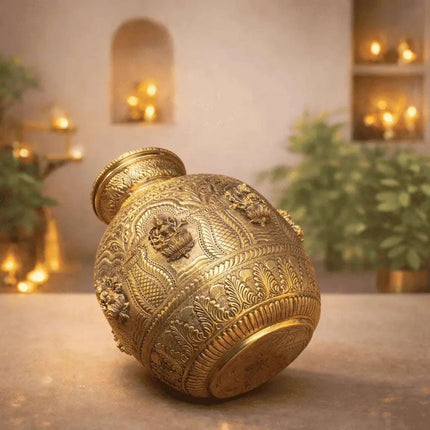 Brass Ashtalakshmi Kodam / Kalash (14 Inch)