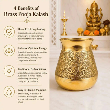 Brass Handcrafted Royal leaf Pooja Kalash