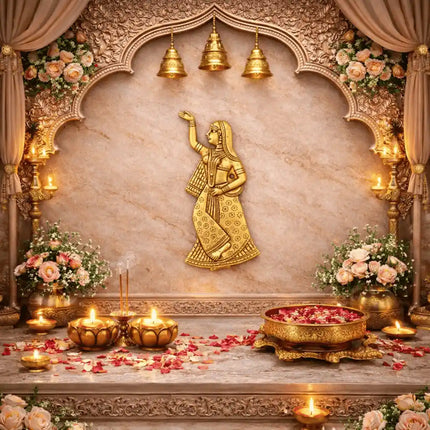 Brass Ladies Wall Hanging Pair (8 Inch)