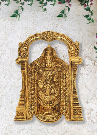 Brass Tirupati Balaji/Venkateshwar Idol Wall Hanging (7.5 Inch)