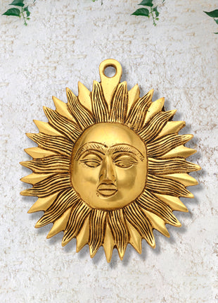 Brass Sun Face Wall Hanging (7 Inch)