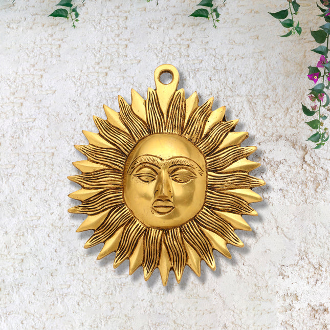 Brass Sun Face Wall Hanging (7 Inch)