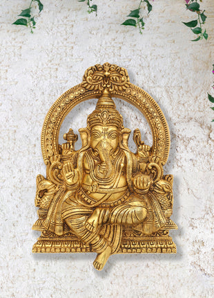 Brass Ganesha Wall Hanging (11.5 Inch)