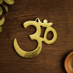 Brass Om and Swastik Wall Hanging