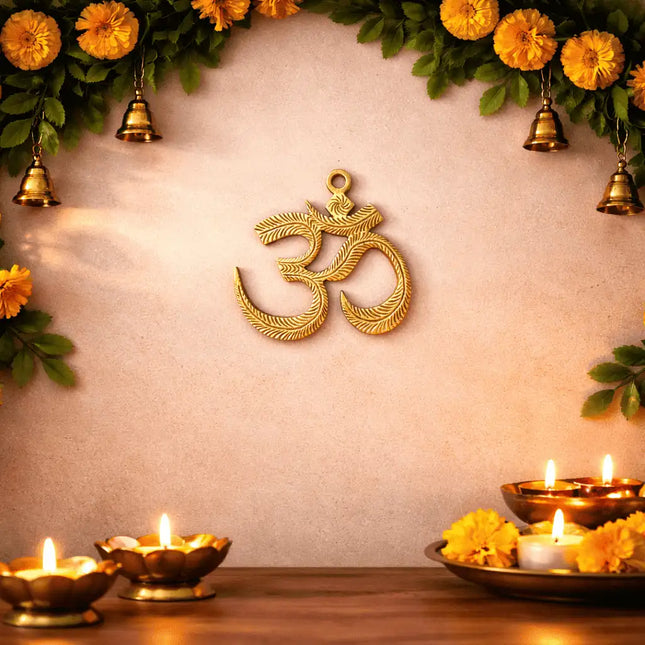 Brass Om Wall Hanging (4.5 Inch)