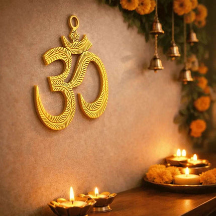 Brass Om Wall Hanging (4.5 Inch)