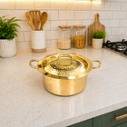 Brass Hammered Handi With Lid
