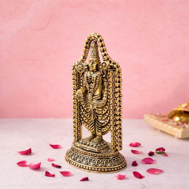 Brass Tirupati Balaji/Venkateshwar Idol (3.5 Inch)