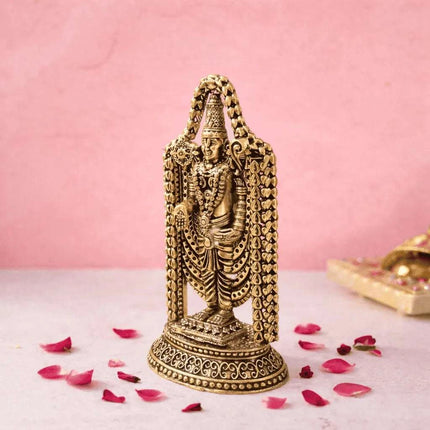 Brass Tirupati Balaji/Venkateshwar Idol (3.5 Inch)