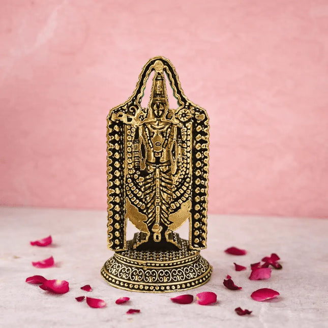 Brass Tirupati Balaji/Venkateshwar Idol (3.5 Inch)