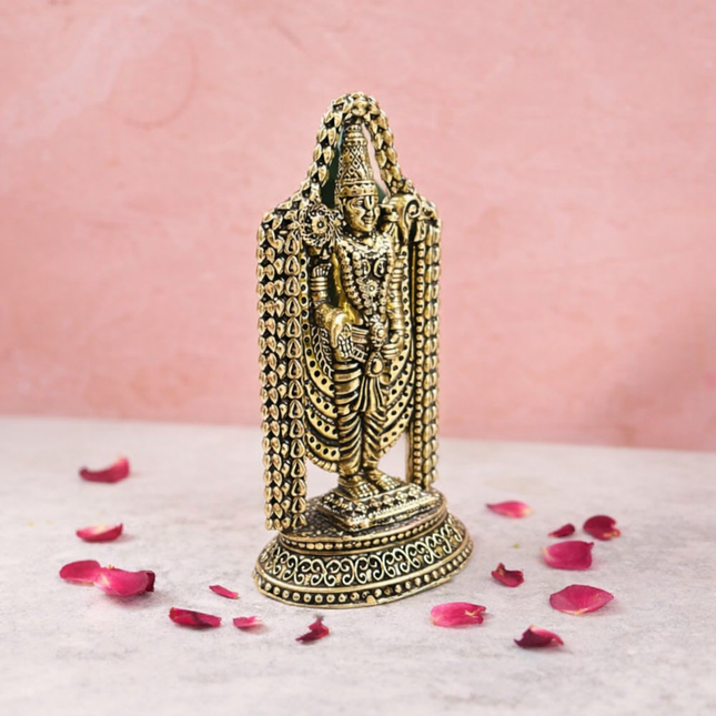 Brass Tirupati Balaji/Venkateshwar Idol (3.5 Inch)