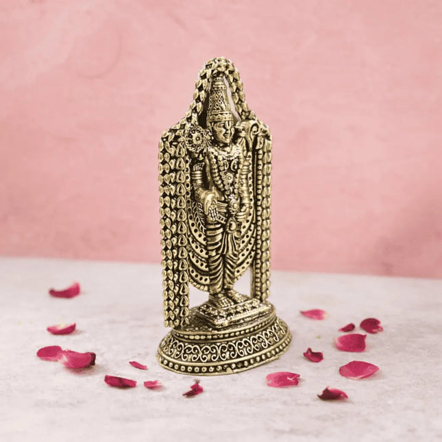 Brass Tirupati Balaji/Venkateshwar Idol (3.5 Inch)
