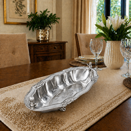 Brass Decorative Oval Serving Fruit, Dish Bowl