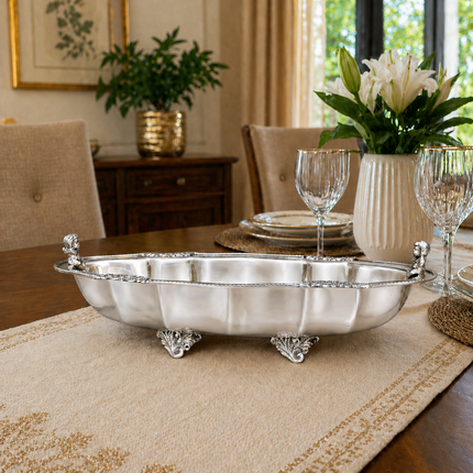 Brass Decorative Oval Serving Fruit, Dish Bowl