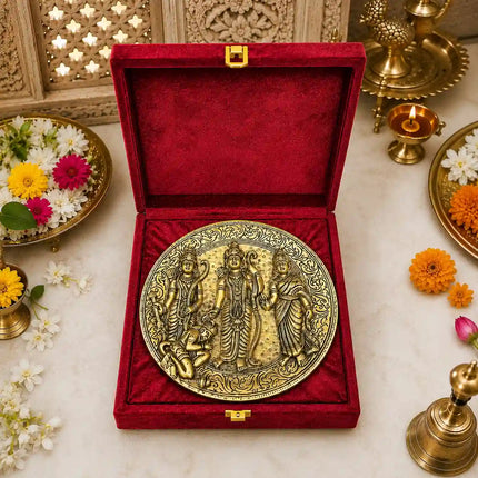 Brass Ram Darbar Wall Hanging Plate (8 Inch)