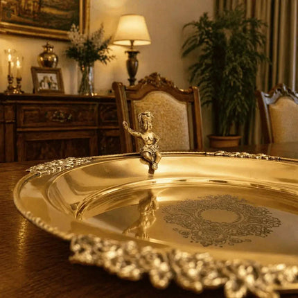 Brass Round Serving Tray / Plate (11.5 Inch)
