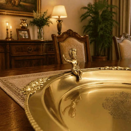 Brass Round Serving Tray / Plate (11.5 Inch)