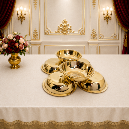 Brass Luxury Dinner Serving 51 Piece Set