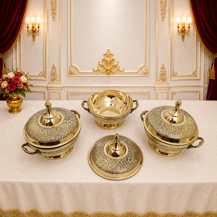Brass Luxury Dinner Serving 51 Piece Set