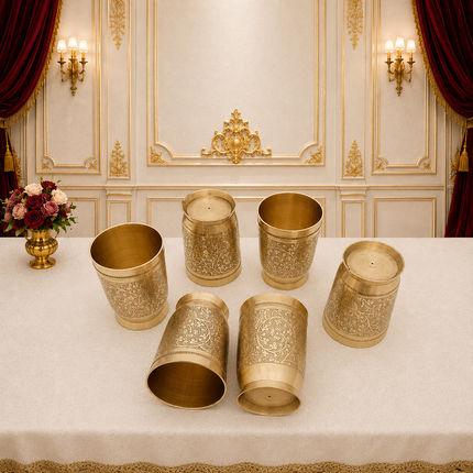 Brass Luxury Dinner Serving 51 Piece Set