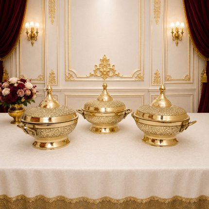Brass Luxury Dinner Serving 51 Piece Set