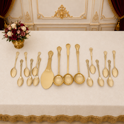 Brass Luxury Dinner Serving 51 Piece Set