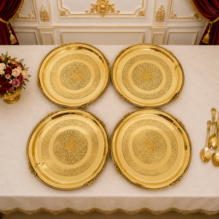 Brass Luxury Dinner Serving 51 Piece Set