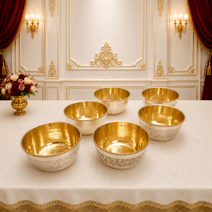 Brass Luxury Dinner Serving 51 Piece Set