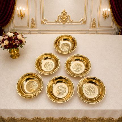 Brass Luxury Dinner Serving 51 Piece Set